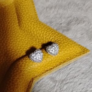 Silver Heart Stud Earrings